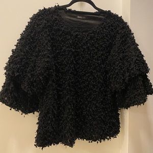 VERY J LAYERED SLEEVE POM POM TOP